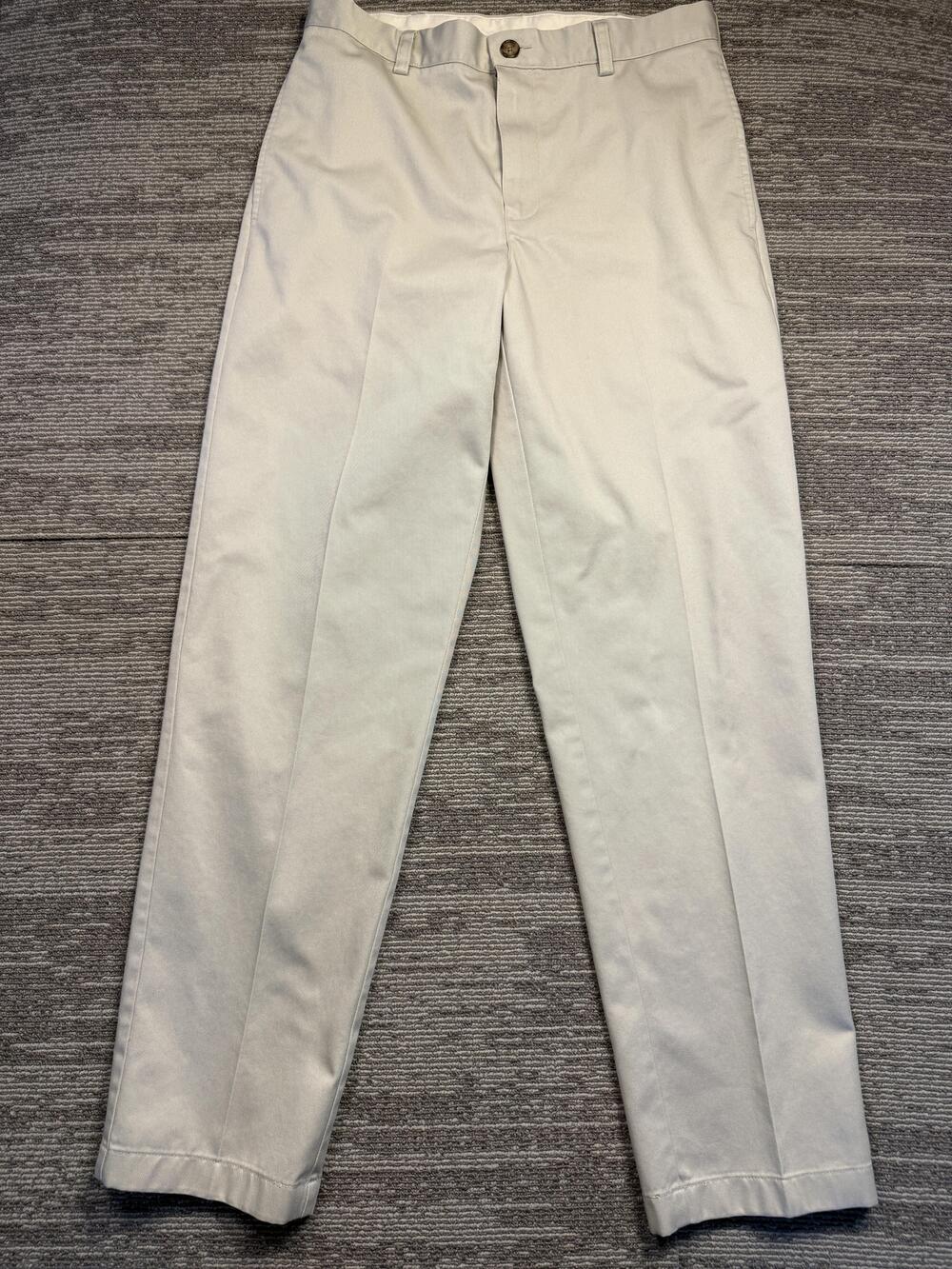 L.L. Bean Pants Mens 30x30 Beige Classic Fit Chino Flat Front Straight Leg